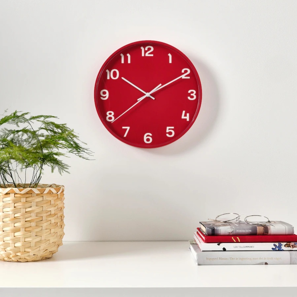 IKEA PLUTTIS low-voltage/red, 11", silent quartz movement BRAND NEW